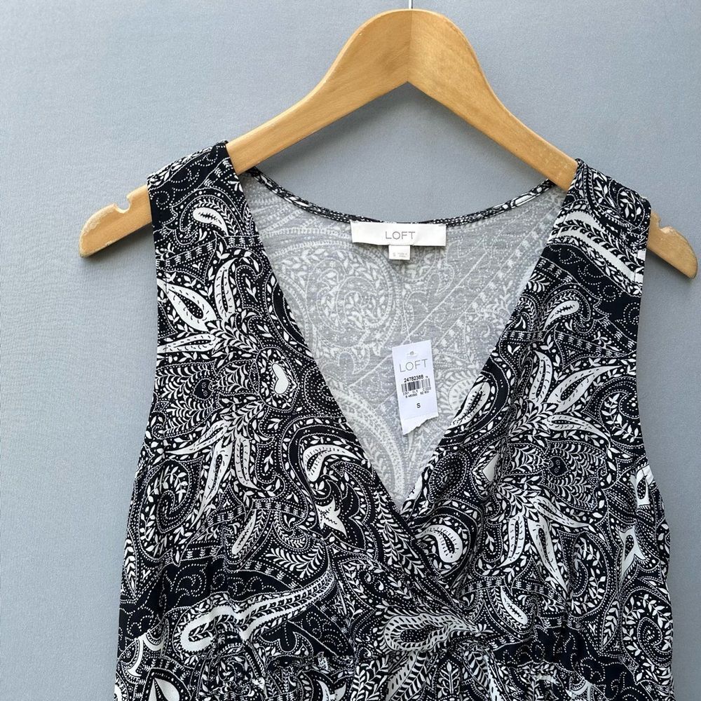 5 for $45 NWT loft top blouse shirt women’s size S black white - Picture 3 of 7